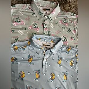 Tipsy Elves Bundle 2 Men's Stretchy Polo Shirt - Size 3XL  NWOT Gator Hot Dog